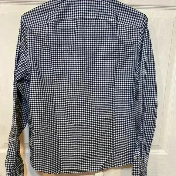 UNTUCKit Men’s Gingham Blue/Brown Long Sleeve‎ Dress Shirt- Small - NWOT - Picture 5 of 6